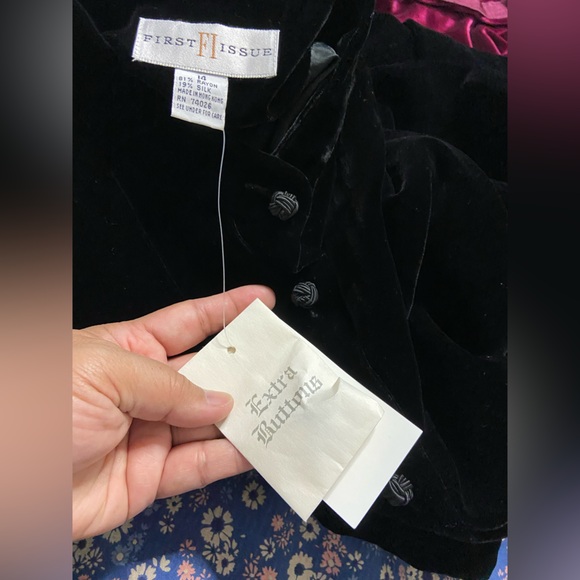 D7- FIRST ISSUE Black MODEST Velvet SILK-Blend HOLIDAY Midi Dress - Picture 9 of 11